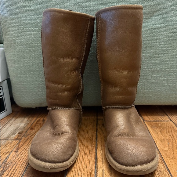 UGG Classic Tall Metallic Gold Boots Size 6 - Picture 2 of 7